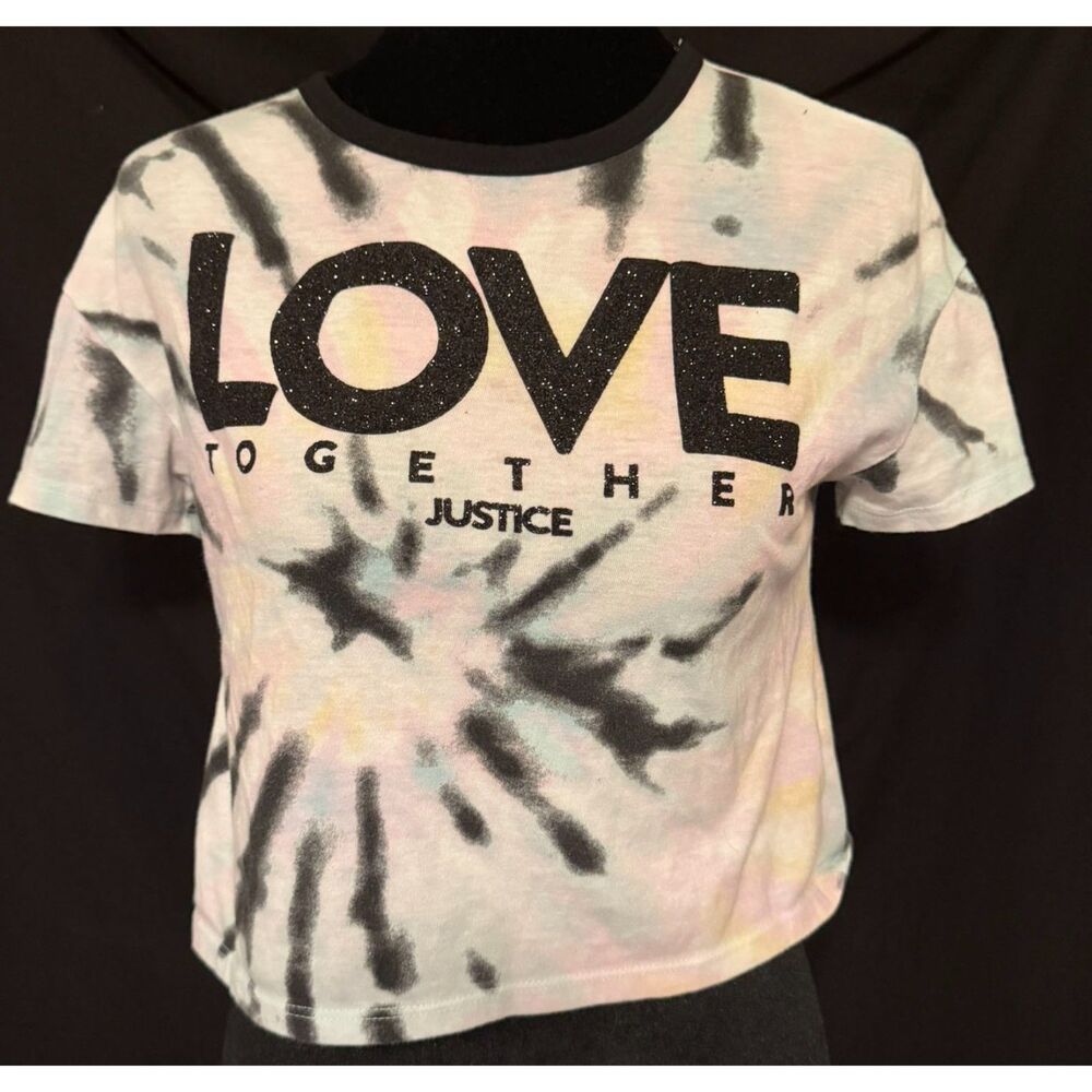 #153 - Justice “Love Together” Tie-Dye Tee Girls Small
